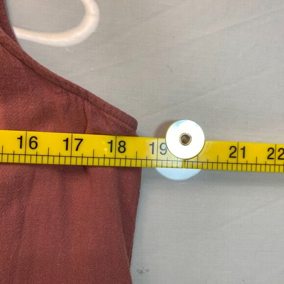 Nicole Miller New York Tiered Linen Blend Dress Mauve Sleeveless L - Picture 12 of 15